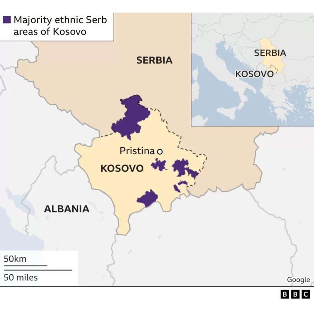 Peta Wilayah Kosovo - Serbia