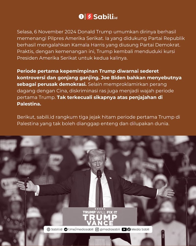 3 Jejak Hitam Trump di Palestina - 1