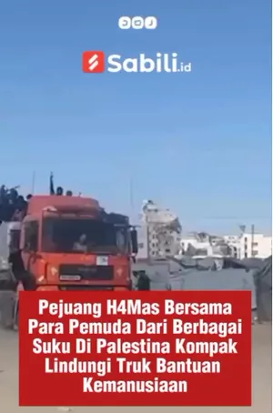 Pejuang Hamas Bersama Para Pemuda Dari Berbagai Suku Lindungi Truk Bantuan Kemanusiaan