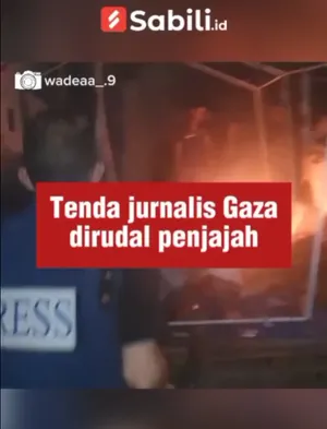 Tenda Jurnalis Gaza Dirudal Penjajah