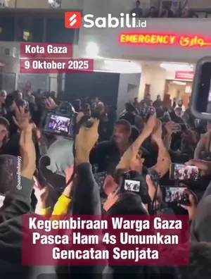 Kegembiraan Warga Gaza Pasca Hamas Umumkan Gencatan Senjata